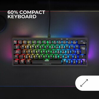 Gaming Keyboard Mars Gaming MKMINIPROYES Zwart Qwerty US 1
