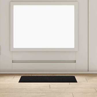 Deurmat Zwart 40 x 60 cm Teddy Stof 1
