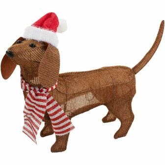 Decoratieve figuren BASIC &amp; CO Bruin Hond Kertsmuts 70 x 12 x 43 cm 1