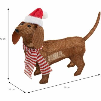 Decoratieve figuren BASIC &amp; CO Bruin Hond Kertsmuts 70 x 12 x 43 cm 7