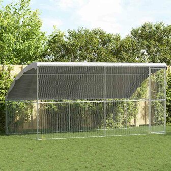 Kippenhok Zilver 400 x 200 x 198.5 cm Gegalvaniseerd staal 1