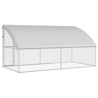 Kippenhok Zilver 400 x 200 x 198.5 cm Gegalvaniseerd staal 6