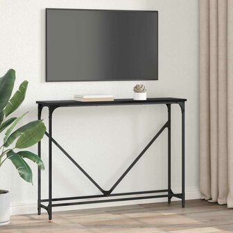 Wandtafel Zwart eiken 102 x 22.5 x 75 cm Bewerkt hout 4