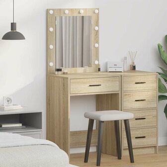 Kaptafel met lade Sonoma eiken 50 x 41 x 135 cm Bewerkt hout 1