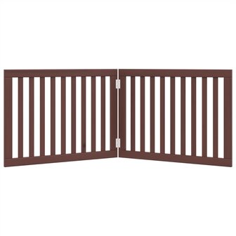 Hondenhek inklapbaar 2 panelen 160 cm populierenhout bruin 4