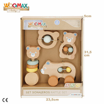 Set rammelaars Woomax 13,5 X 9,5 X 4,5 CM (4 Stuks) 7