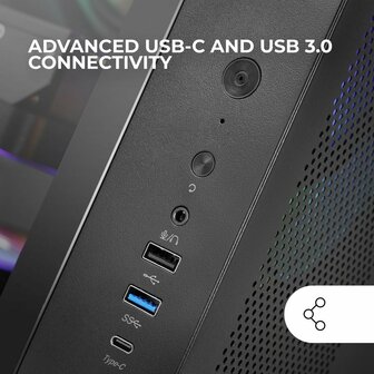 ATX Semi-toren BehuizingMars Gaming MCCURV Zwart 8