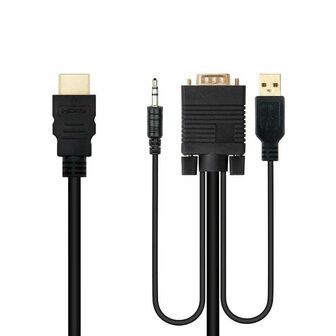 Adapter HDMI naar VGA met Audio NANOCABLE 10.15.4350 1,8 m Zwart 2