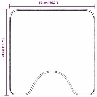 Antislip Badmat met Toilet Cut Cr&egrave;me 50 x 50 cm PP 7