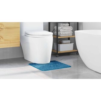 Antislip Badmat met Toilet Cut Blauw 50 x 50 cm PP 4