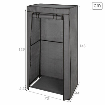 Kledingkast Max Home Donker grijs 70 X 148 X 44 CM 4 Stuks 5