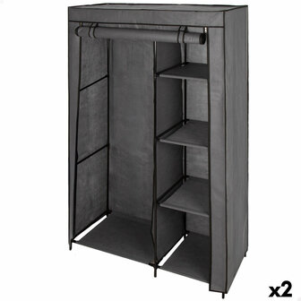 Kledingkast Max Home Donker grijs 105 X 160 X 44 CM 2 Stuks 1