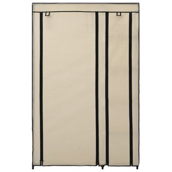 Kledingkast opvouwbaar 110x45x175 cm stof cr&egrave;me 3
