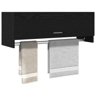 Kledingkast Zwart Eiken 100 x 32,5 x 35 cm Bewerkt hout 3