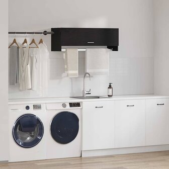 Kledingkast Zwart Eiken 100 x 32,5 x 35 cm Bewerkt hout 4