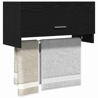 Kledingkast met lade Zwart Eiken 70 x 32,5 x 35 cm Bewerkt hout 3