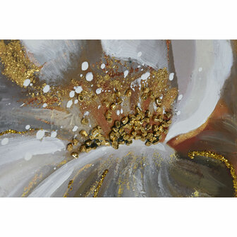Schilderij Home ESPRIT Beige Gouden Canvas Hout MDF Modern Bloem 80 x 3 x 80 cm (2 Stuks) 3