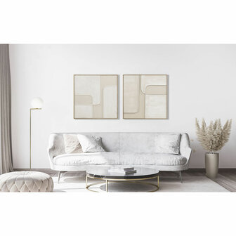 Schilderij Home ESPRIT Wit Beige Abstract Stads 92 x 4,5 x 92 cm (2 Stuks) 8