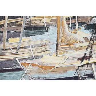 Schilderij Home ESPRIT Blauw Groen Grijs Roze Jacht Mediterrane (2 Stuks) 3