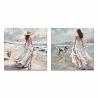 Schilderij Home ESPRIT Blauw Wit Mediterrane 80 x 3 x 80 cm (2 Stuks) 1