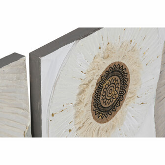 Schilderij Home ESPRIT Wit Beige Cirkels Scandinavisch 150 x 3 x 50 cm (2 Stuks) 2