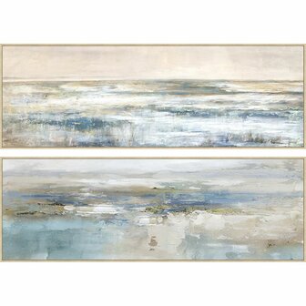 Schilderij Home ESPRIT Blauw Wit Abstract Modern 153 x 4,3 x 53 cm (2 Stuks) 1