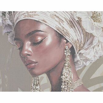 Schilderij Home ESPRIT Wit Groen Koloniaal Afrikaanse 100 x 4,5 x 150 cm 3