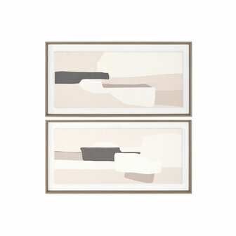 Schilderij Home ESPRIT Wit Beige Abstract Stads 100 x 4 x 50 cm (2 Stuks) 1
