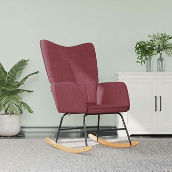 Schommelstoel stof wijnrood 1