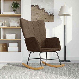 Schommelstoel stof bruin 1