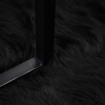 Nep Schapenvacht Tapijt Tafalla Zwart 120 x 120 cm Polyester 5