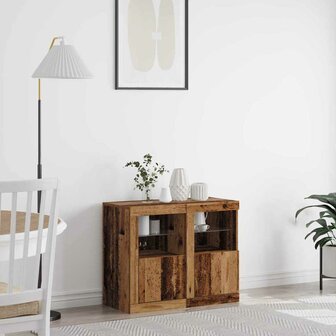 Bijzetkast 2 pcs Oud hout 41 x 37 x 67 cm Bewerkt hout 1