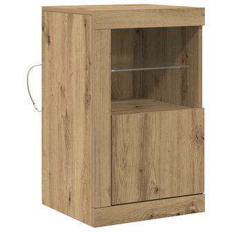 Bijzetkast artisanaal eikenkleurig 41 x 37 x 67 cm Bewerkt hout 2