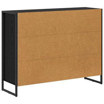 Bijzetkast Zwart Eiken 96,5 x 30 x 75 cm Bewerkt hout 8