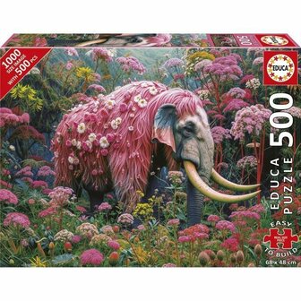 Puzzel Educa Elefante Florido 500 Onderdelen 1