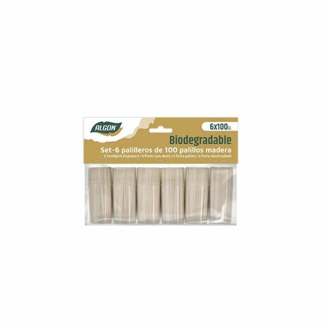 Tandenstokers Algon Hout 600 Onderdelen (18 Stuks) 2