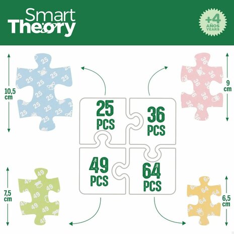 Kinderpuzzel Colorbaby 4-in-1 174 Onderdelen Boerderij 68 x 68 cm (6 Stuks) 4