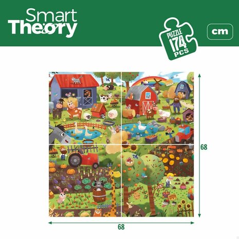 Kinderpuzzel Colorbaby 4-in-1 174 Onderdelen Boerderij 68 x 68 cm (6 Stuks) 6