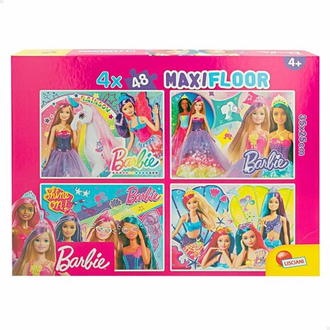Set van 4 Puzzels Barbie MaxiFloor 192 Onderdelen 35 x 1,5 x 25 cm 1