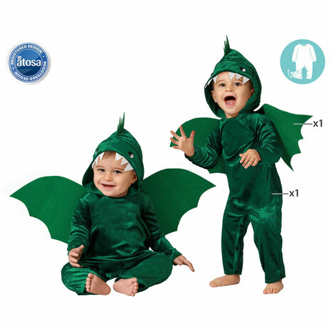 Kostuums voor Baby&apos;s Draak Groen - Maat: 6-12 Maanden 3