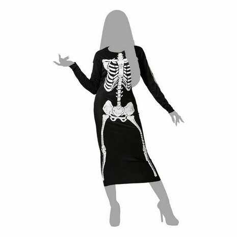 Kostuums voor Volwassenen Skelet Vrouw Zwart - Maat: XL 2