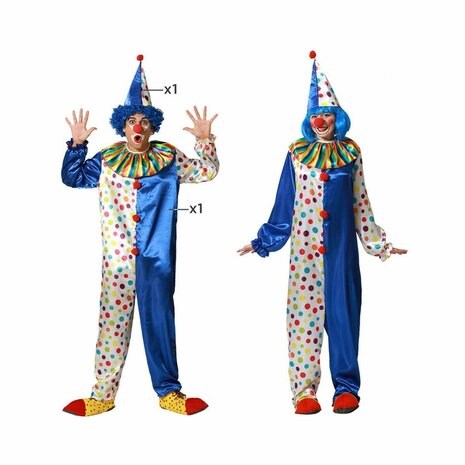 Kostuums voor Volwassenen Blauw Clown - Maat: XS/S 1