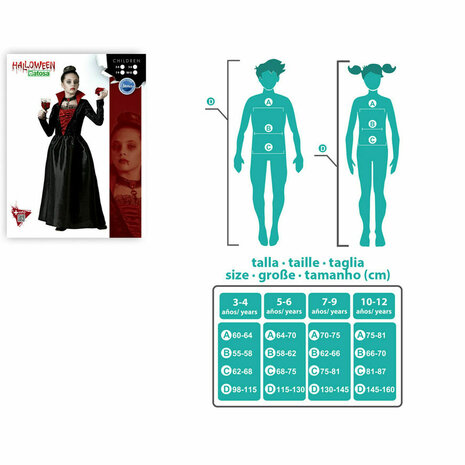 Kostuums voor Volwassenen Vampiress Kinderen - Maat: 7-9 Jaar 8