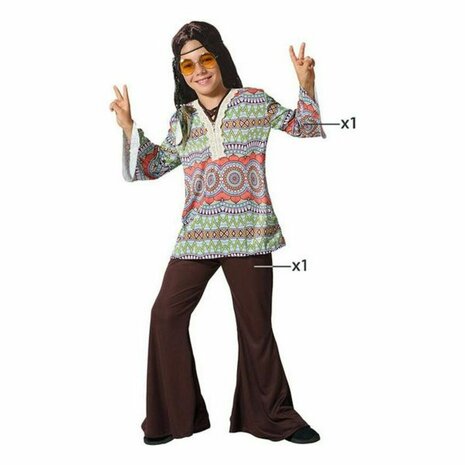 Kostuums voor Kinderen Hippie - Maat: 5-6 Jaar 2