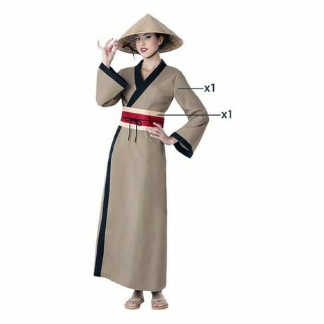 Kostuums voor Volwassenen Bruin Chinese - Maat: XS/S 4