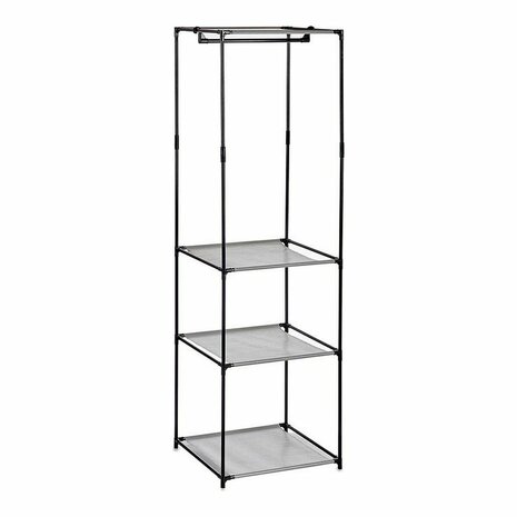 Kledingkast Zwart Grijs Ijzer Plastic 43,5 x 160 x 50 cm 1
