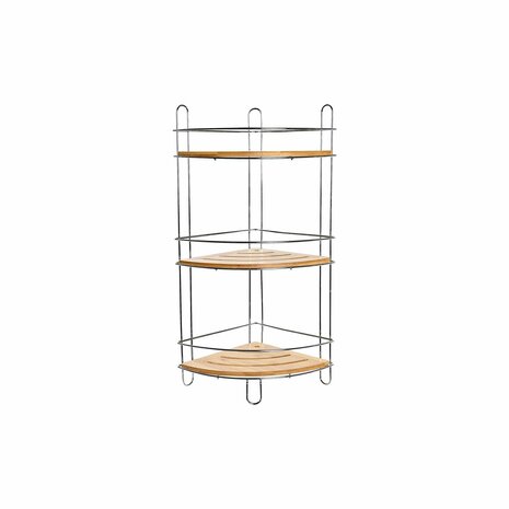 Badkamerschappen DKD Home Decor Bamboe Aluminium Roestvrij verchroomd metaal Natuurlijk 19,5 x 19,5 x 47 cm 2