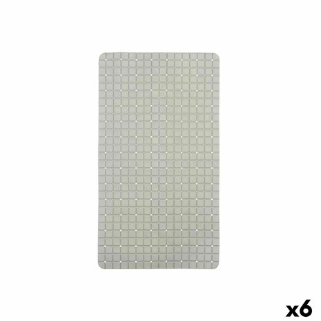 Antislipmat voor in de douche Ruiten Grijs PVC 67,7 x 38,5 x 0,7 cm (6 Stuks) 1