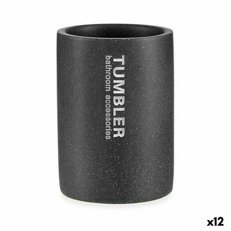 Tandenborstelhouder Tumbler Grijs Hars 7,5 x 10,2 x 7,5 cm (12 Stuks) 1