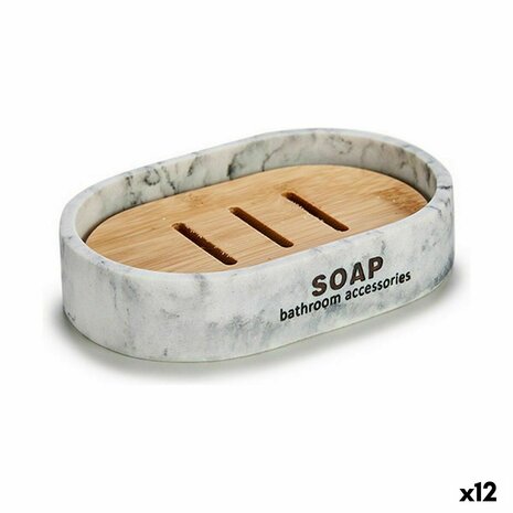 Zeepschaal Bruin Hars Marmer 8 x 2,5 x 12,5 cm (12 Stuks) 1